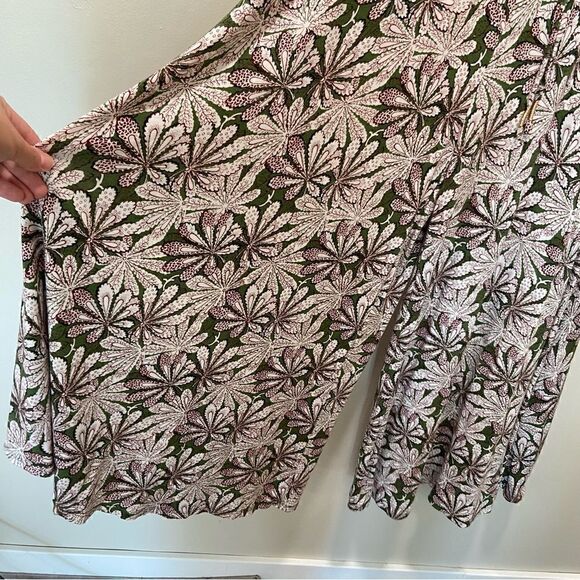 Anthropologie Green Jessie Floral Wide Leg Jumpsuit sz S - Picture 9 of 12